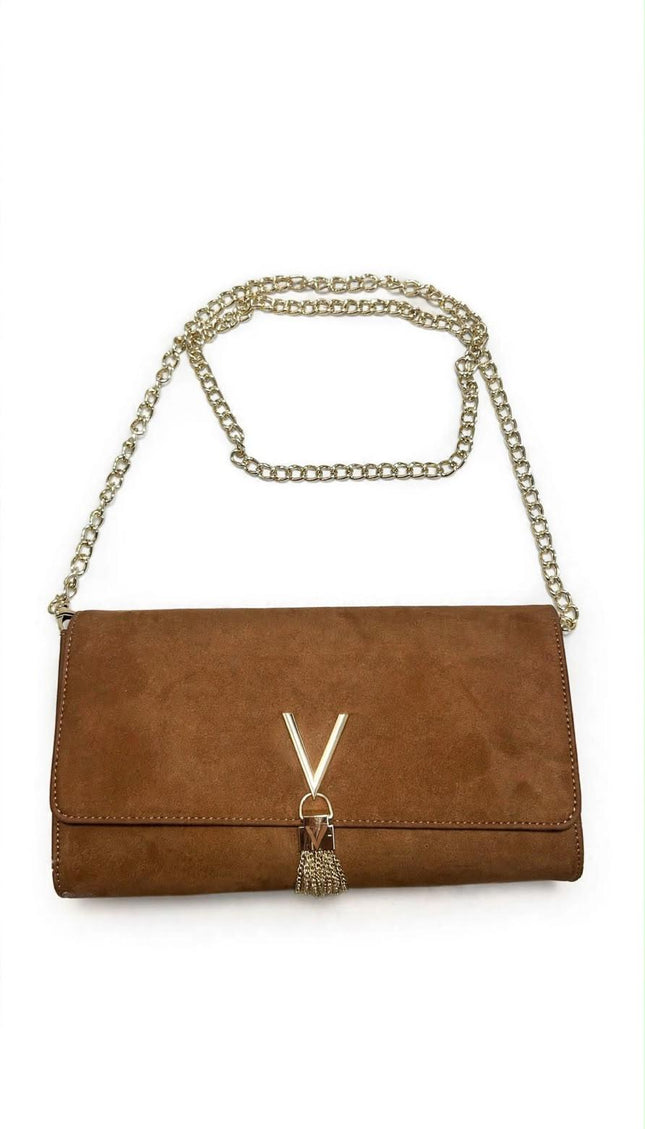 Borsa Mario Valentino cuoio con catena e nappina