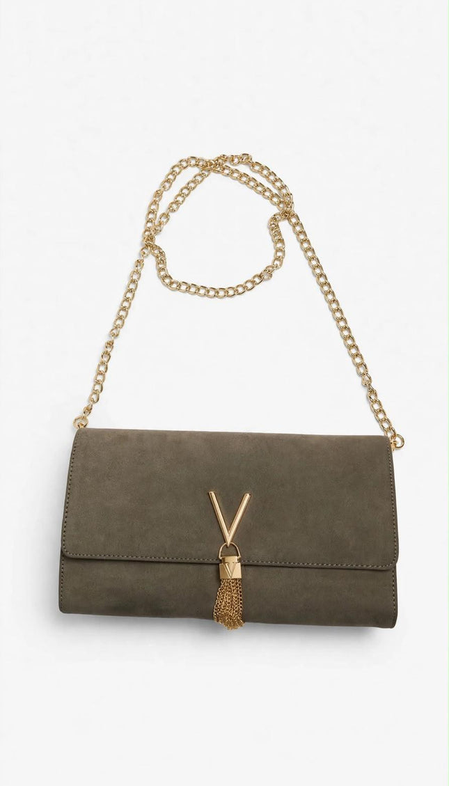 Borsa Mario Valentino verde oliva con catena