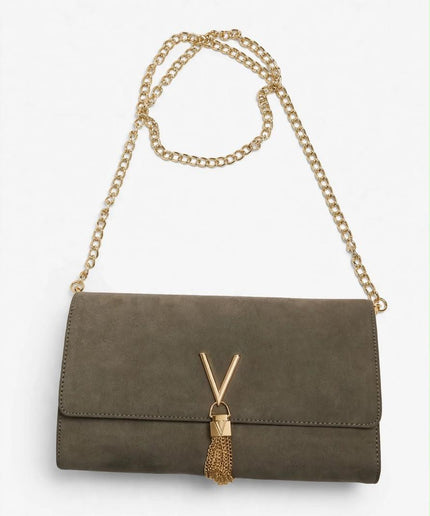 Borsa Mario Valentino verde oliva con catena