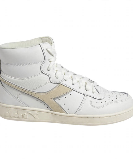 Sneakers alte Diadora bianche con inserti beige