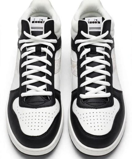 Sneakers alte Diadora bianche e nere