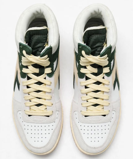 Sneakers alte Diadora bianche e verde scuro