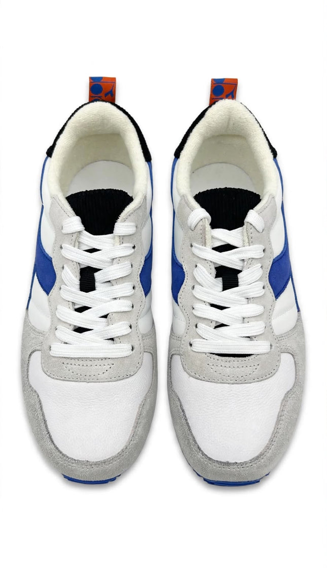 Sneaker Diadora Bianca e Blu con Dettaglio Arancione