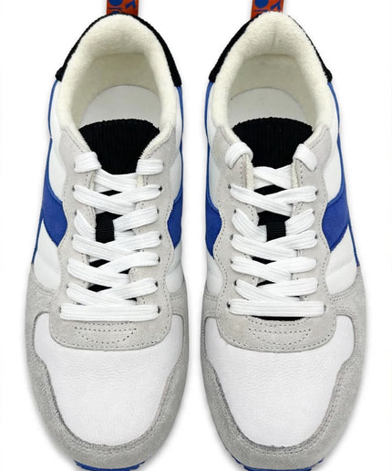 Sneaker Diadora Bianca e Blu con Dettaglio Arancione