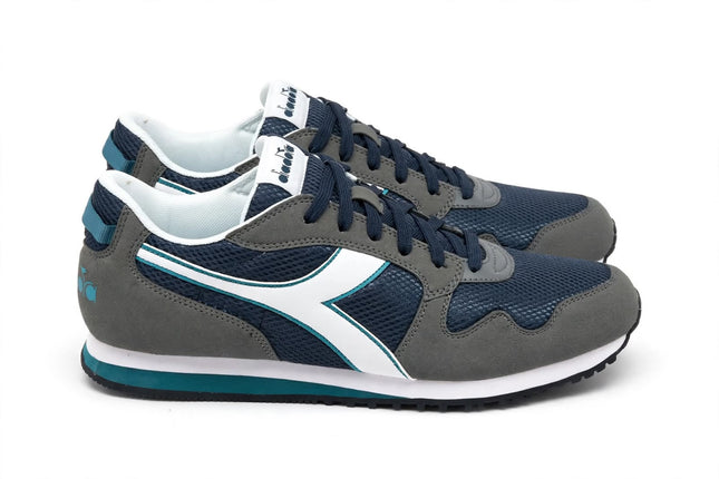 Sneaker Diadora Antracite e Blu Navy con Profili Turchesi