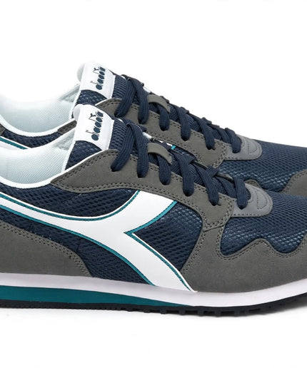 Sneaker Diadora Antracite e Blu Navy con Profili Turchesi