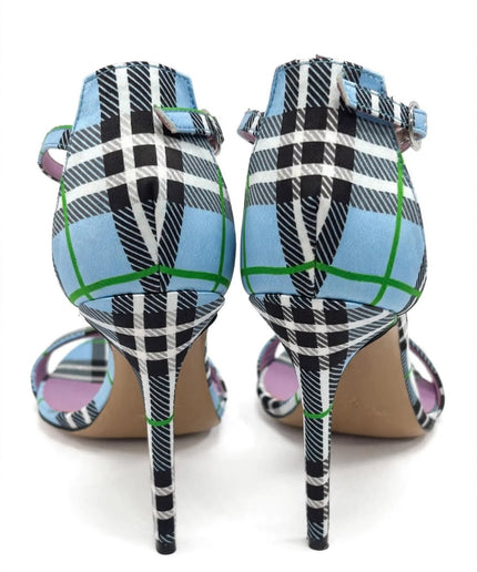 Sandalo Marc Ellis Tartan Azzurro con Tacco a Stiletto