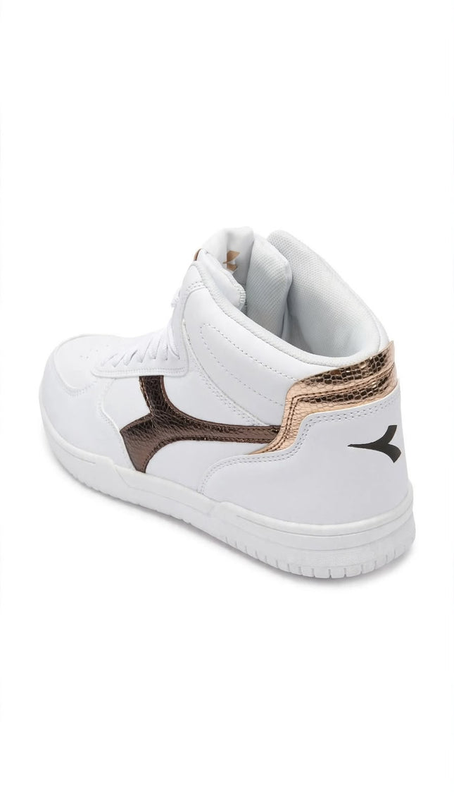 Sneakers alte Diadora bianche e marroni