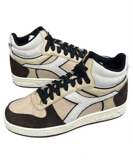 Sneakers Diadora beige e marroni con dettagli bianchi