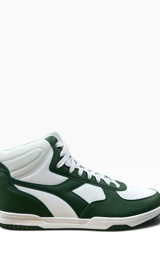 Sneakers alte Diadora bianche e verde scuro