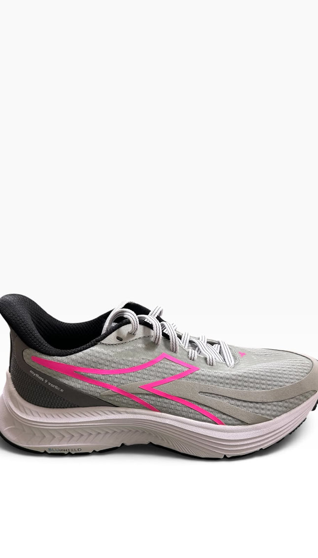 Diadora Sneakers da Running Grigie con Dettagli Fucsia
