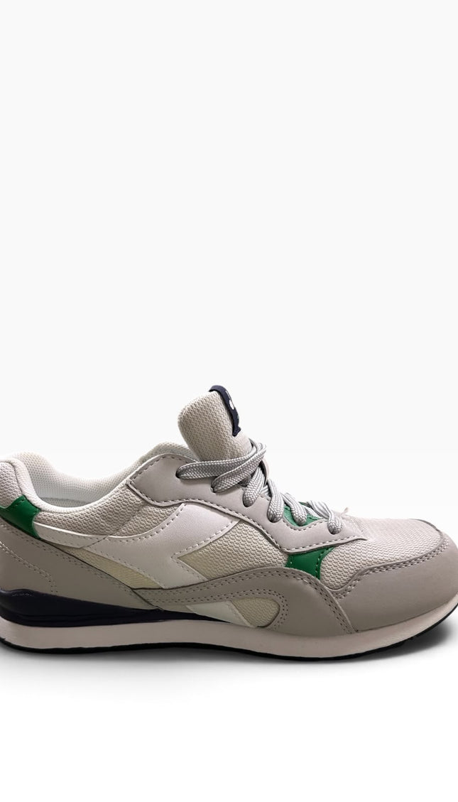 Diadora Sneakers Vintage Bianco Panna e Verde