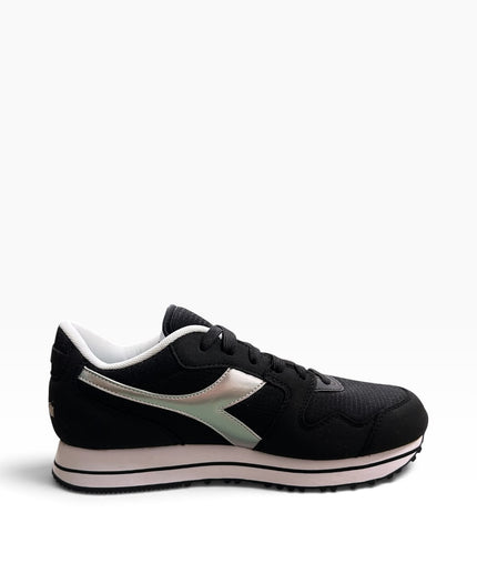 Diadora Sneakers Vintage Nere con Logo Argento