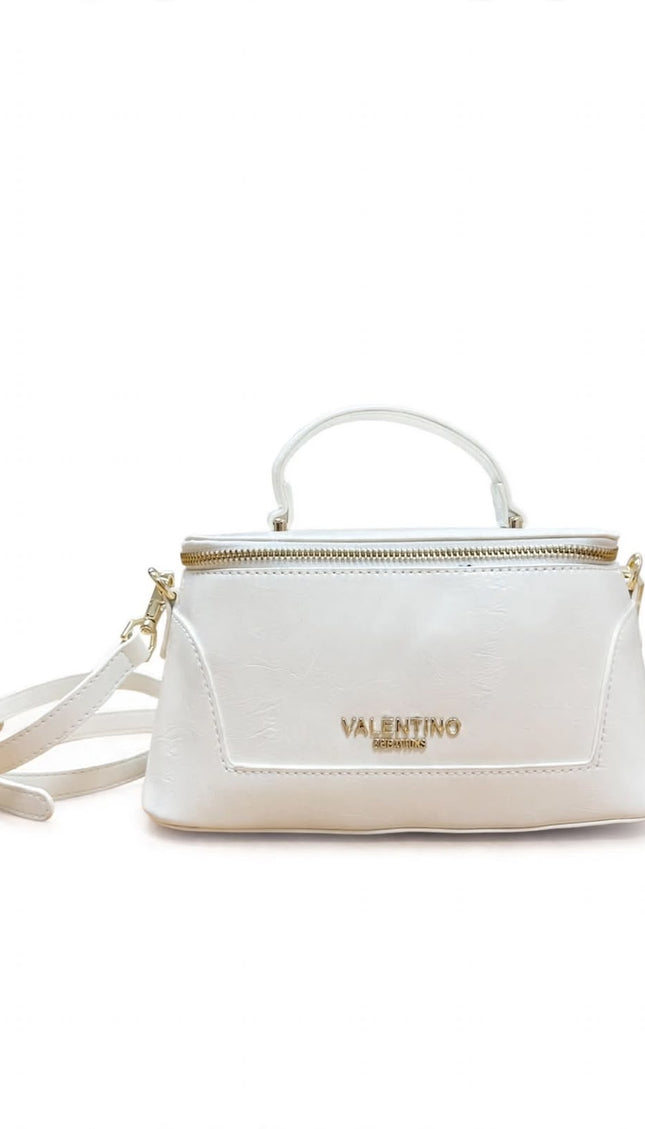 Mario Valentino Borsa a Mano e Tracolla Bianca con Logo Dorato