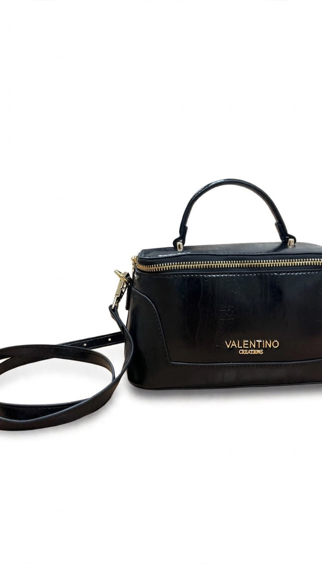 Mario Valentino Borsa a Mano e Tracolla Nera con Logo Dorato