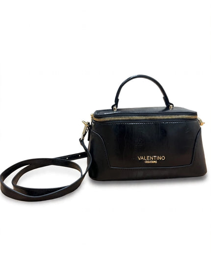 Mario Valentino Borsa a Mano e Tracolla Nera con Logo Dorato