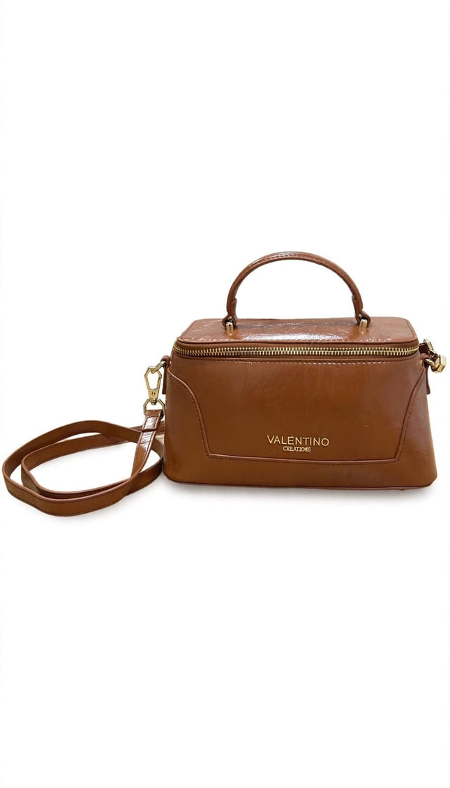 Mario Valentino Borsa a Mano e Tracolla Cuoio con Logo Dorato