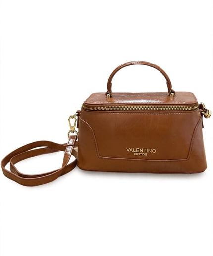 Mario Valentino Borsa a Mano e Tracolla Cuoio con Logo Dorato
