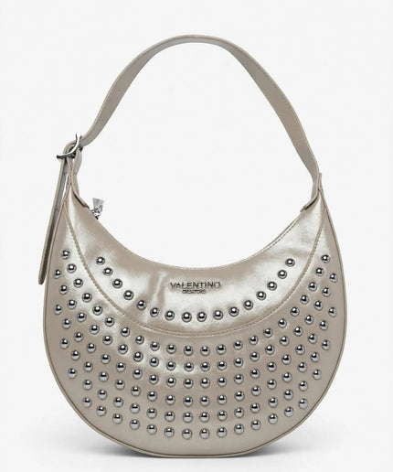 Mario Valentino Borsa Hobo a Spalla Argento con Borchie