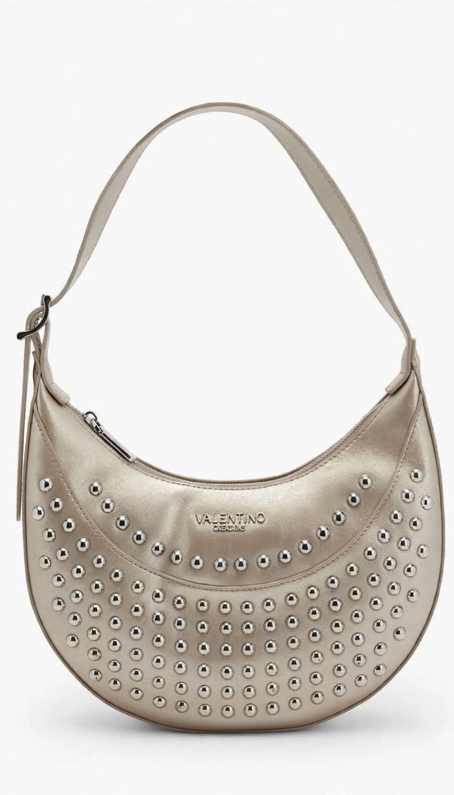 Mario Valentino Borsa Hobo a Spalla Oro Chiaro con Borchie
