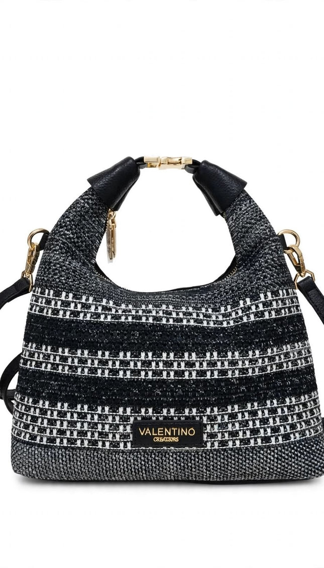 Mario Valentino Borsa Hobo Intrecciata Nero e Bianco con Tracolla