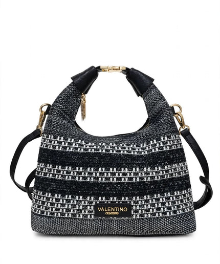 Mario Valentino Borsa Hobo Intrecciata Nero e Bianco con Tracolla