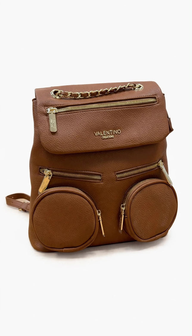 Mario Valentino Zaino Cuoio con Catena e Tasche Tonde