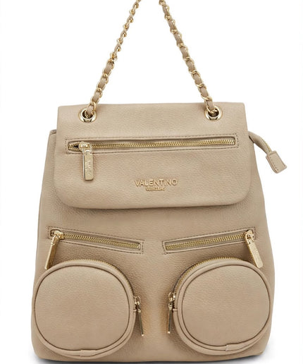 Mario Valentino Zaino Beige con Catena Dorata e Tasche Tonde