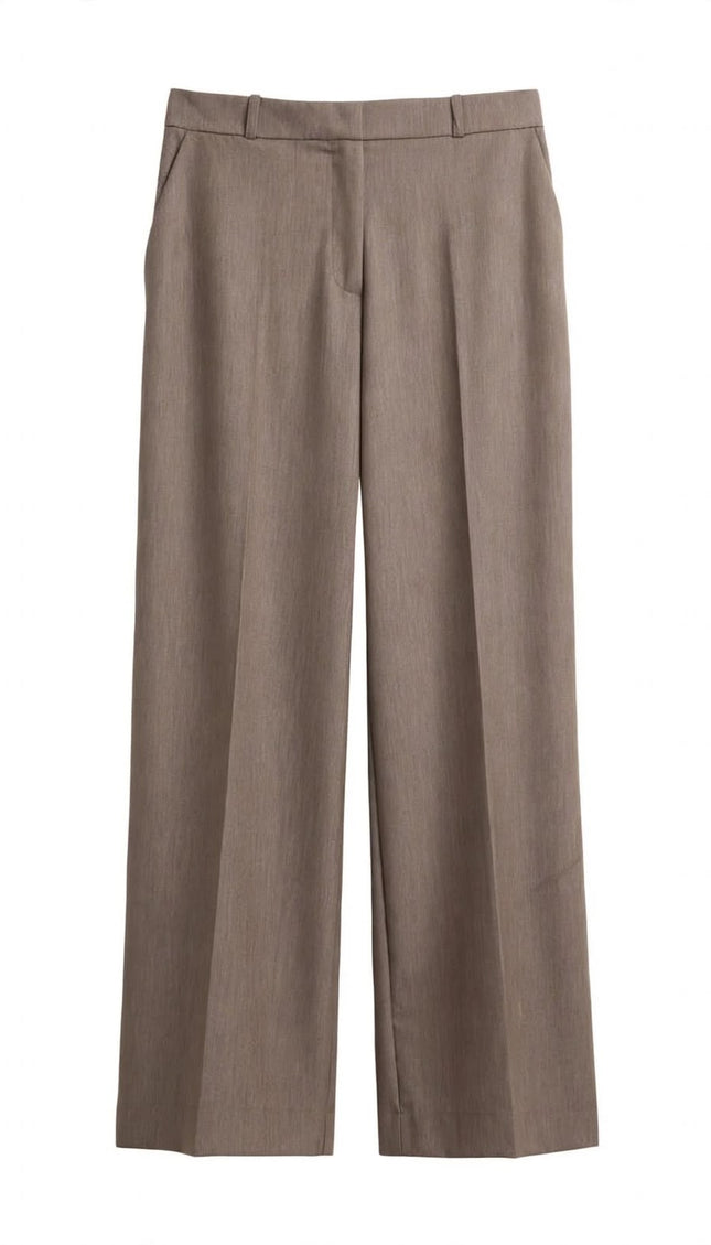 Pantalone palazzo tortora Haveone con pieghe frontali