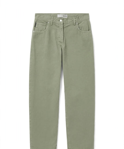 Jeans verde oliva chiaro Haveone a gamba dritta