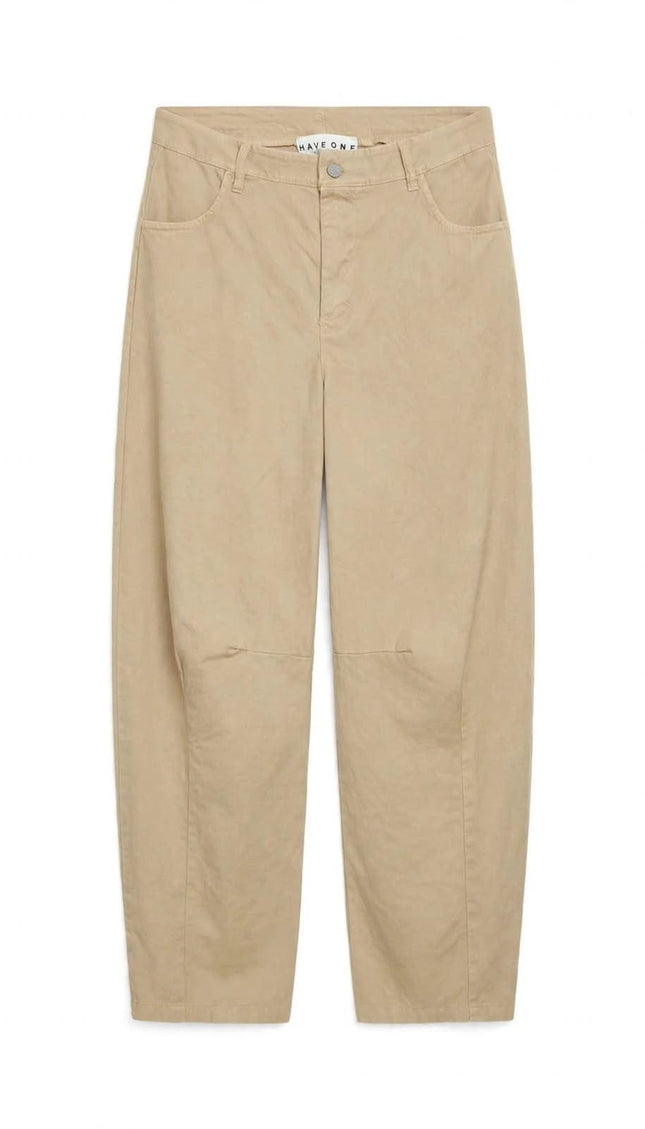 Pantalone beige Haveone con cuciture al ginocchio