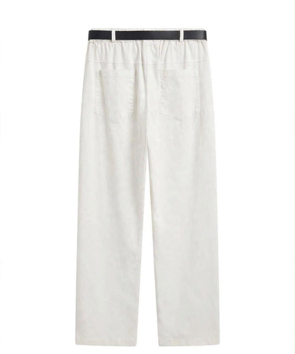 Pantalone bianco Haveone con cintura nera