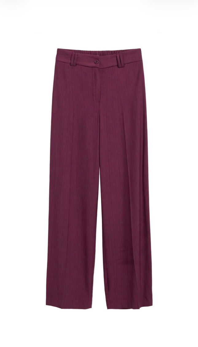 Pantalone bordeaux Haveone a gamba ampia