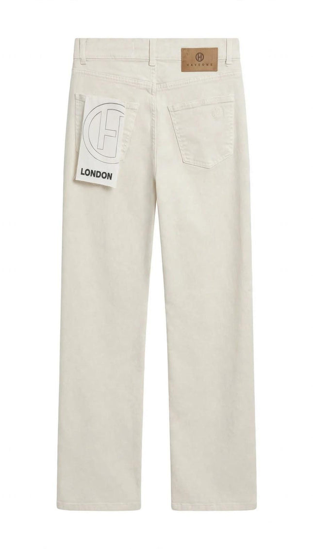 Jeans ecrù Haveone a gamba ampia