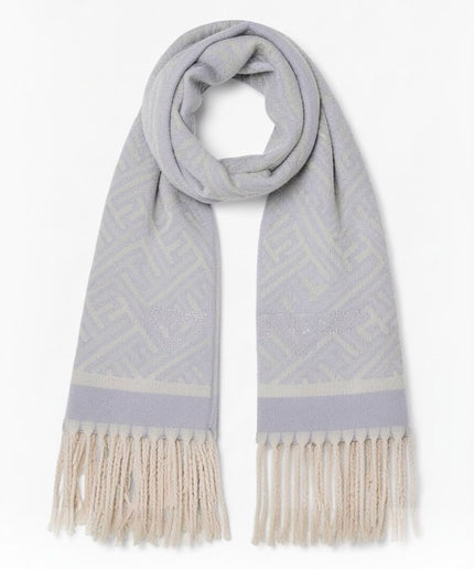 Sciarpa Twinset grigio chiaro con frange