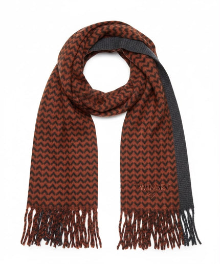 TWINSET Sciarpa ruggine a motivo zigzag