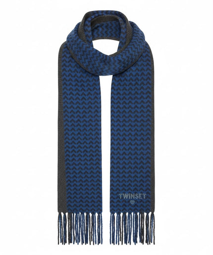 TWINSET Sciarpa blu a motivo zigzag