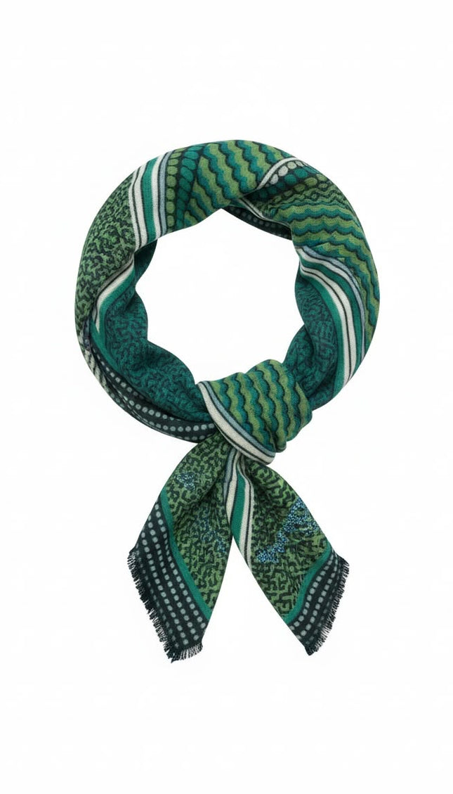 TWINSET Sciarpa a fantasia patchwork verde
