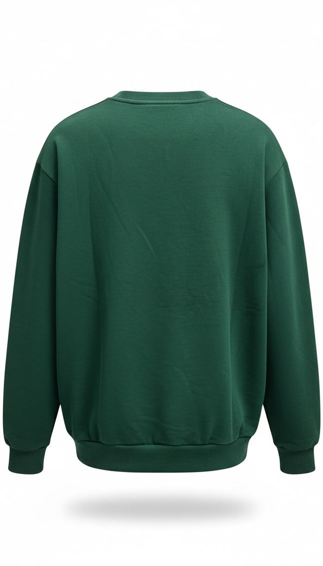 Felpa Lacoste girocollo verde con logo ricamato