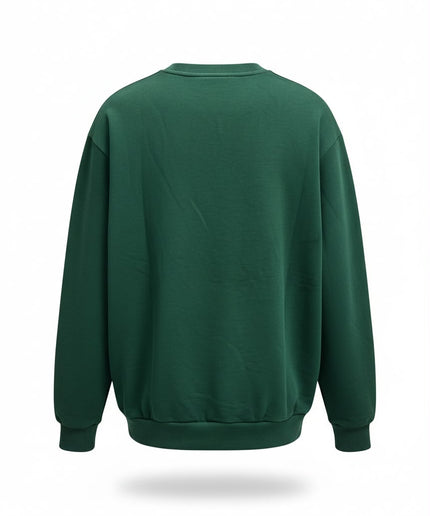 Felpa Lacoste girocollo verde con logo ricamato