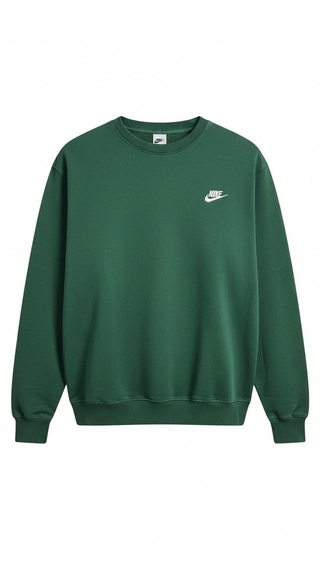 Felpa Nike girocollo verde con logo bianco
