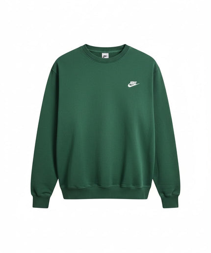 Felpa Nike girocollo verde con logo bianco