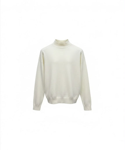 Cristina Effe maglia color panna a collo alto e maniche lunghe