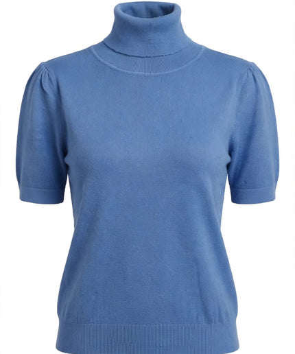 Maglioncino blu a collo alto e maniche corte Cristina Effe