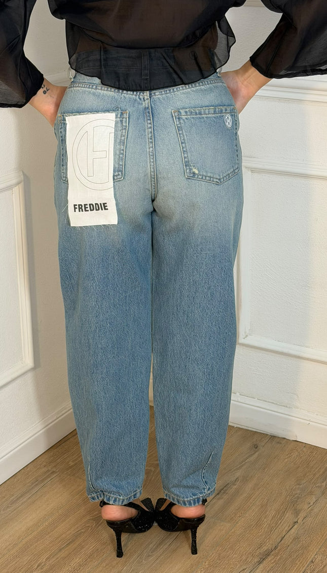 Jeans Haveone Chiaro Balloon a Vita Alta