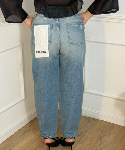 Jeans Haveone Chiaro Balloon a Vita Alta