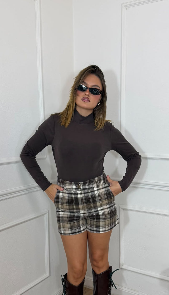 Maglia Haveone Marrone a Collareto con Schiena Scoperta