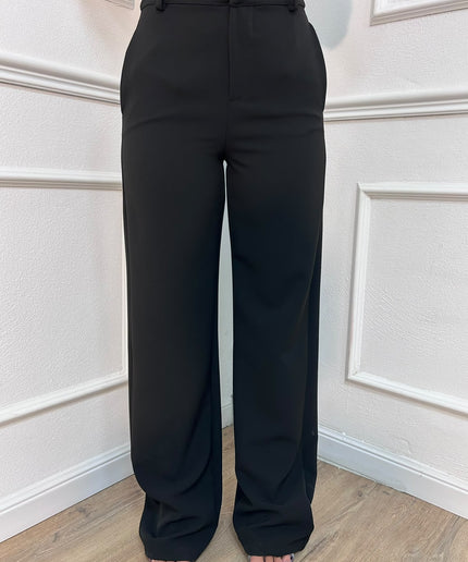 Pantaloni neri a palazzo a vita alta Tensione In