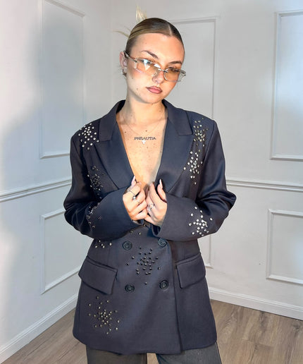 Blazer doppiopetto con dettagli gioiello Tensione In