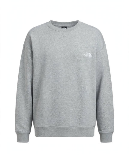 Felpa The North Face girocollo grigio mélange con logo